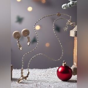 #0908 Rhinestone jewelry set earrings necklace